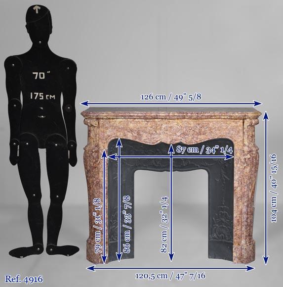 Louis XV style mantel in Brocatelle marble Louis XV style mantel in Brocatelle marble-9