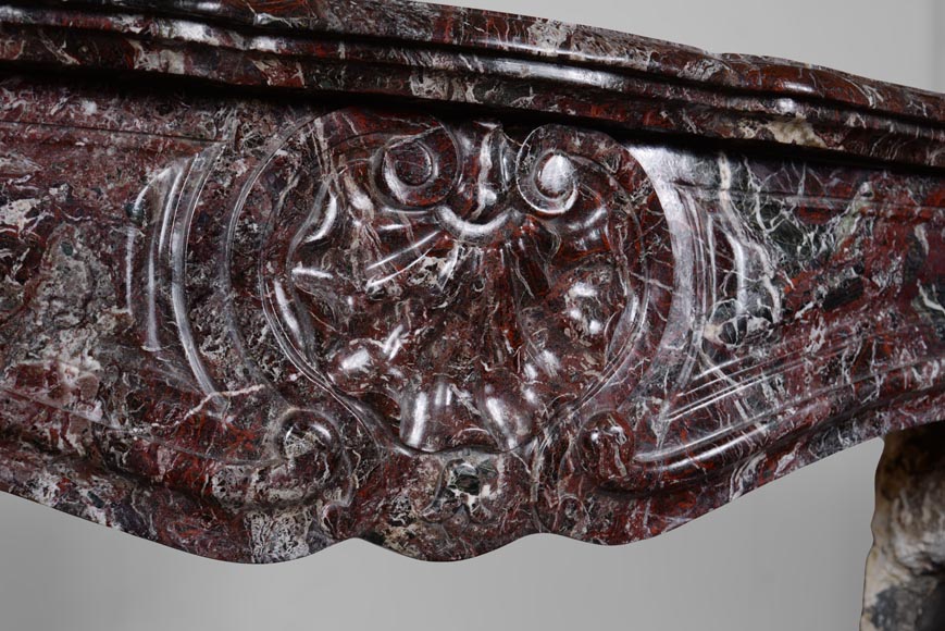 Louis XV style fireplace in Rosso Levanto marble Louis XV style fireplace in Rosso Levanto marble-2