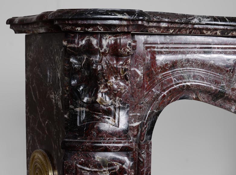 Louis XV style fireplace in Rosso Levanto marble Louis XV style fireplace in Rosso Levanto marble-4