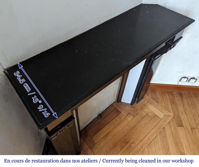 Small Napoleon III style mantel in black marble Small Napoleon III style mantel in black marble-8