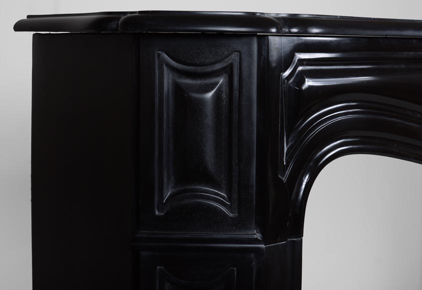 Louis XV style black marble mantel with carved shell Louis XV style black marble mantel with carved shell-3