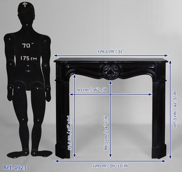 Louis XV style black marble mantel with carved shell Louis XV style black marble mantel with carved shell-9
