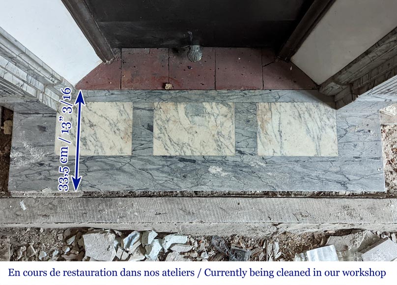 Small Louis XVI fireplace in Bleu Fleuri marble Small Louis XVI fireplace in Bleu Fleuri marble-8