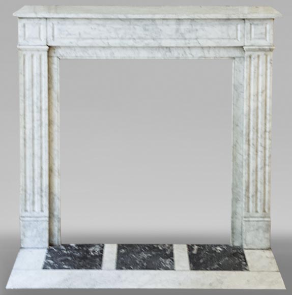 Antique Louis XVI style mantel in Carrara marble Antique Louis XVI style mantel in Carrara marble-0