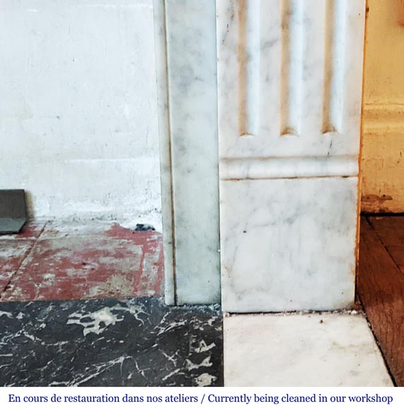 Antique Louis XVI style mantel in Carrara marble Antique Louis XVI style mantel in Carrara marble-7