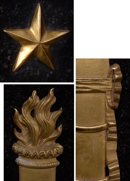 Empire period mantel in belgian petit granit with bronzes on the theme of the death of Archimedes Empire period mantel in belgian petit granit with bronzes on the theme of the death of Archimedes-9