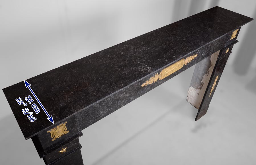 Empire period mantel in belgian petit granit with bronzes on the theme of the death of Archimedes Empire period mantel in belgian petit granit with bronzes on the theme of the death of Archimedes-14