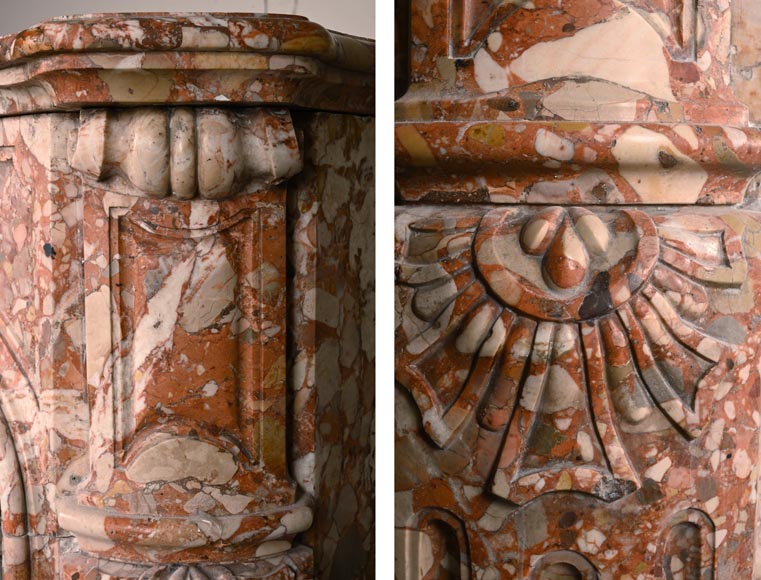 Louis XV style mantel in Breche de Montmeyan Louis XV style mantel in Breche de Montmeyan-5