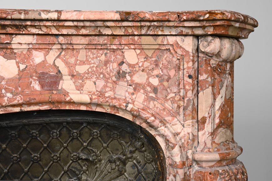 Louis XV style mantel in Breche de Montmeyan Louis XV style mantel in Breche de Montmeyan-8