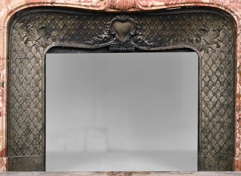 Louis XV style mantel in Breche de Montmeyan Louis XV style mantel in Breche de Montmeyan-11