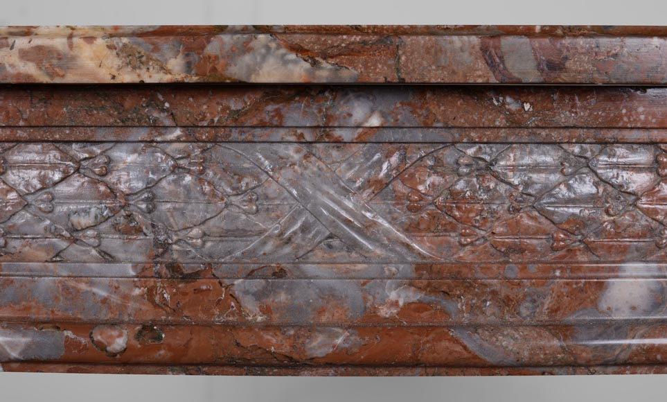 Louis XVI period mantel in Royal Red marble Louis XVI period mantel in Royal Red marble-2