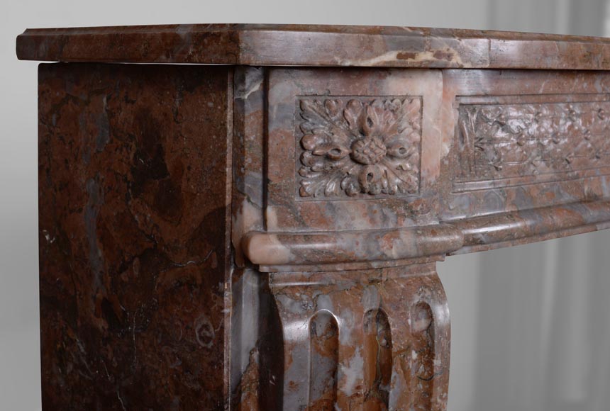 Louis XVI period mantel in Royal Red marble Louis XVI period mantel in Royal Red marble-4