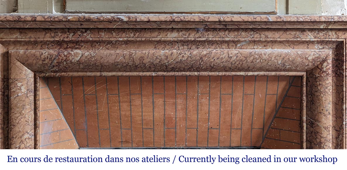 Louis XIV style mantel in Griotte marble Louis XIV style mantel in Griotte marble-1