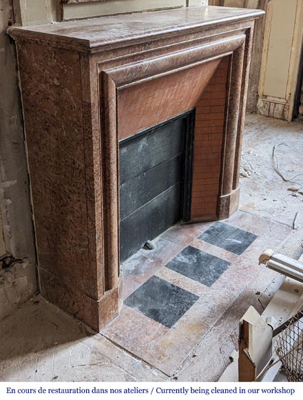 Louis XIV style mantel in Griotte marble Louis XIV style mantel in Griotte marble-2