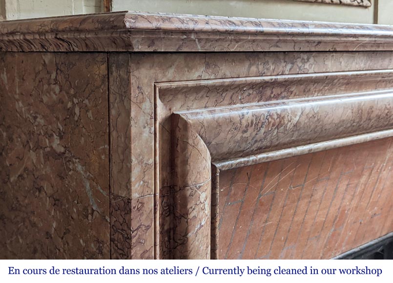 Louis XIV style mantel in Griotte marble Louis XIV style mantel in Griotte marble-3