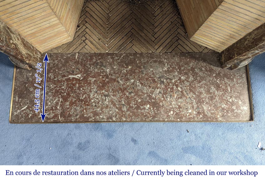 Louis XV period mantelpiece in Royal Red marble decorated with asymmetrical cartouches Louis XV period mantelpiece in Royal Red marble decorated with asymmetrical cartouches-11