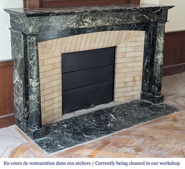 Empire style mantel in Sea Green marble with detached columns Empire style mantel in Sea Green marble with detached columns-2