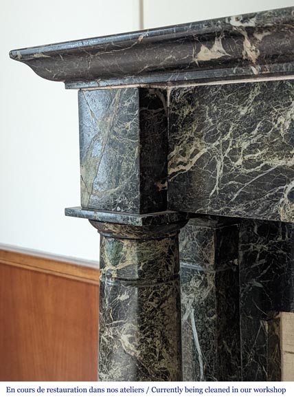 Empire style mantel in Sea Green marble with detached columns Empire style mantel in Sea Green marble with detached columns-3