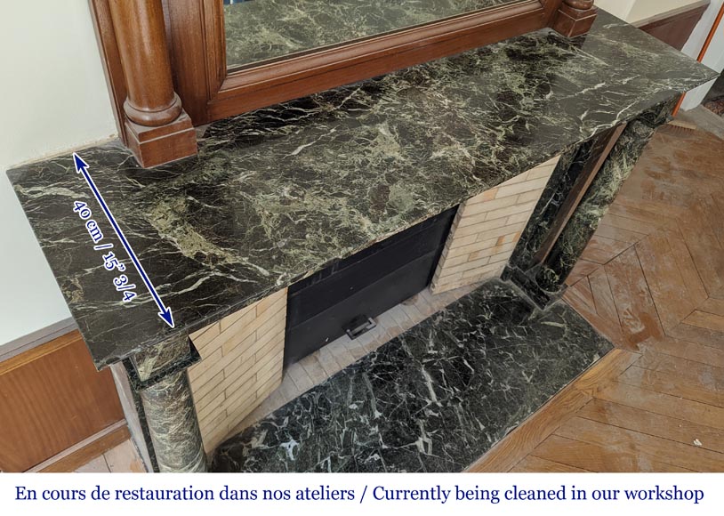 Empire style mantel in Sea Green marble with detached columns Empire style mantel in Sea Green marble with detached columns-10