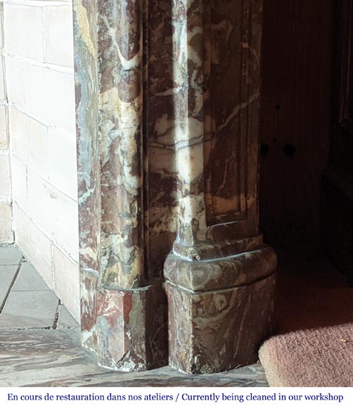Louis XV period mantel in Rouge Royal marble Louis XV period mantel in Rouge Royal marble-8