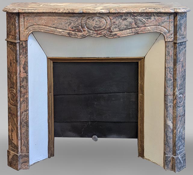 Louis XV style Pompadour mantel in Enjugerais marble Louis XV style Pompadour mantel in Enjugerais marble-0