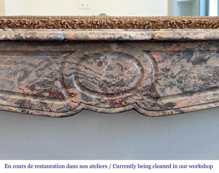 Louis XV style Pompadour mantel in Enjugerais marble Louis XV style Pompadour mantel in Enjugerais marble-1