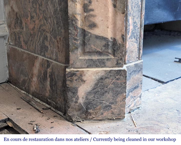 Louis XV style Pompadour mantel in Enjugerais marble Louis XV style Pompadour mantel in Enjugerais marble-4