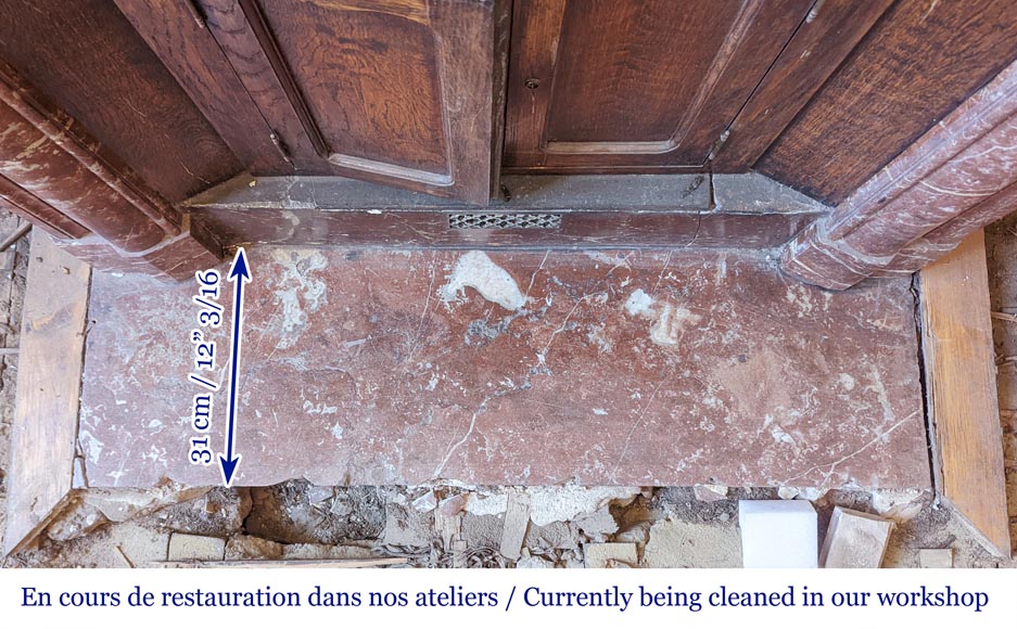 Louis XIV style mantel in Red marble from the North Louis XIV style mantel in Red marble from the North-8