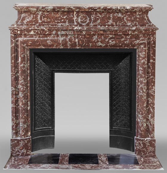 Louis XIV style mantel in Red of the North marble Louis XIV style mantel in Red of the North marble-0