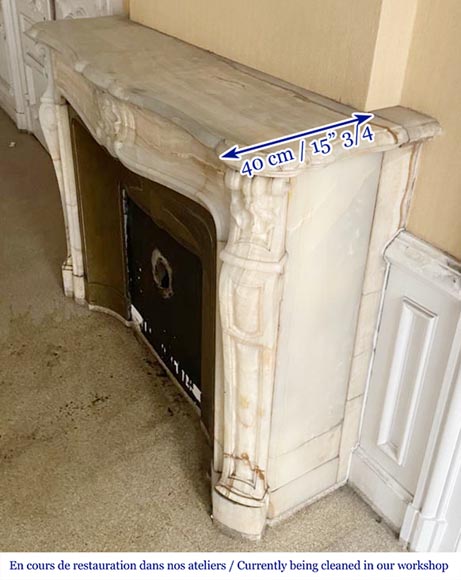 Louis XIV style mantel in Red of the North marble Louis XIV style mantel in Red of the North marble-4