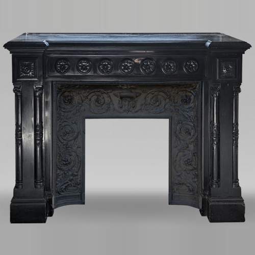 Napoleon III mantel in Black Belgium marble with columns