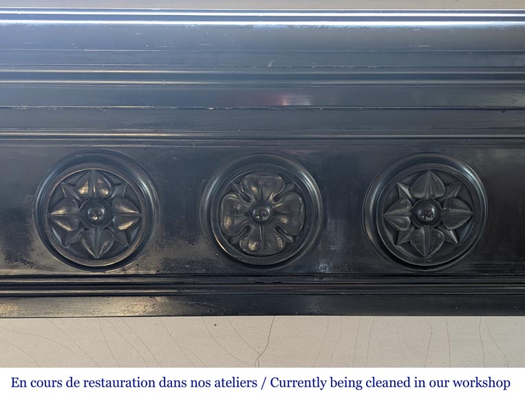 Napoleon III mantel in Black Belgium marble with columns Napoleon III mantel in Black Belgium marble with columns-1