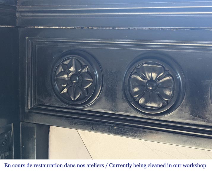 Napoleon III mantel in Black Belgium marble with columns Napoleon III mantel in Black Belgium marble with columns-2