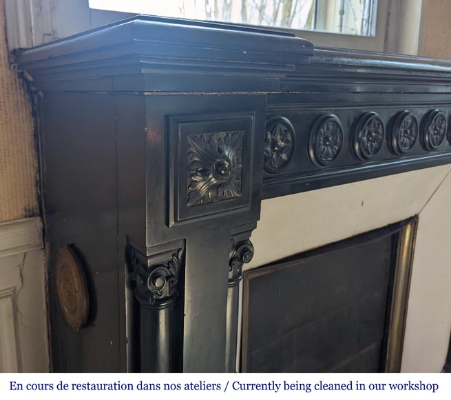 Napoleon III mantel in Black Belgium marble with columns Napoleon III mantel in Black Belgium marble with columns-4