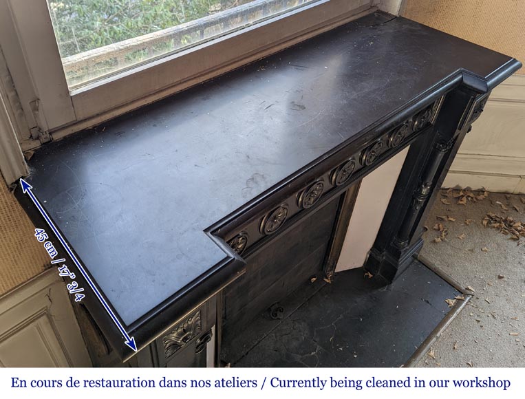 Napoleon III mantel in Black Belgium marble with columns Napoleon III mantel in Black Belgium marble with columns-10