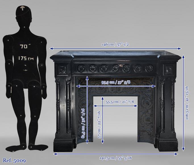Napoleon III mantel in Black Belgium marble with columns Napoleon III mantel in Black Belgium marble with columns-11