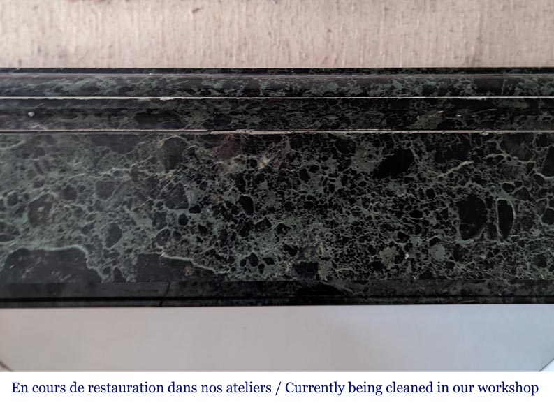 Napoleon III style mantel with lion paws in vert de mer marble Napoleon III style mantel with lion paws in vert de mer marble-1