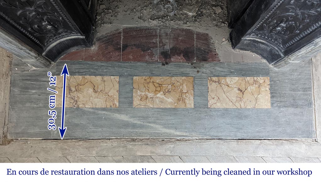 Louis XVI style mantel with rounded corners in light Turquin Louis XVI style mantel with rounded corners in light Turquin-8