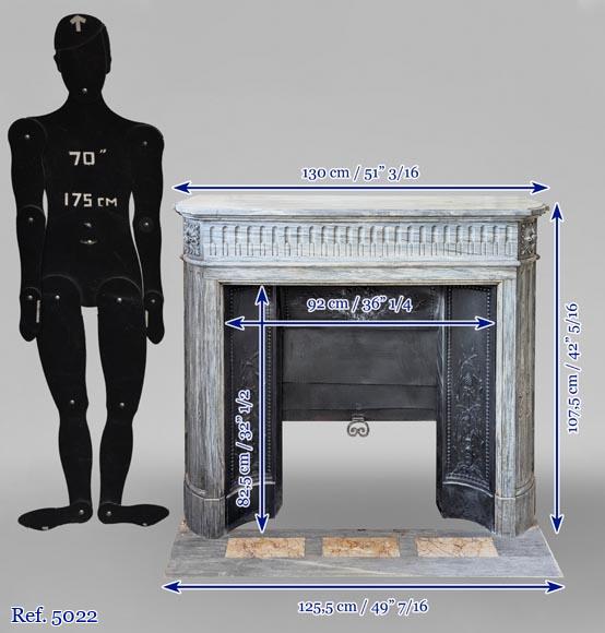 Louis XVI style mantel with rounded corners in light Turquin Louis XVI style mantel with rounded corners in light Turquin-10