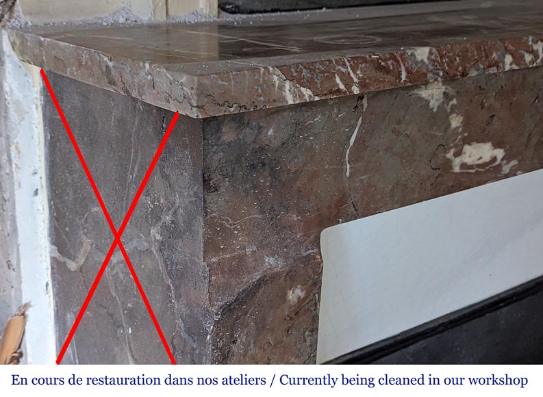 Louis XVI style mantel in Rouge du Nord marble Louis XVI style mantel in Rouge du Nord marble-3