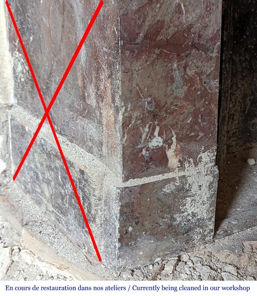 Louis XVI style mantel in Rouge du Nord marble Louis XVI style mantel in Rouge du Nord marble-4