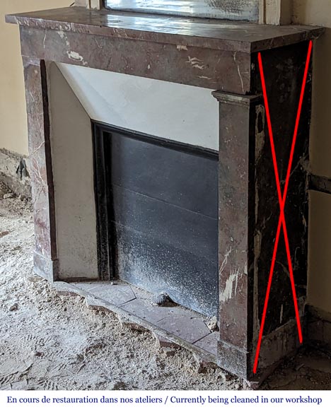 Louis XVI style mantel in Rouge du Nord marble Louis XVI style mantel in Rouge du Nord marble-5