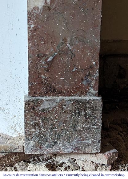 Louis XVI style mantel in Rouge du Nord marble Louis XVI style mantel in Rouge du Nord marble-7