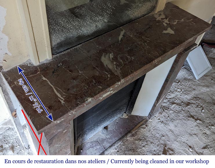 Louis XVI style mantel in Rouge du Nord marble Louis XVI style mantel in Rouge du Nord marble-8