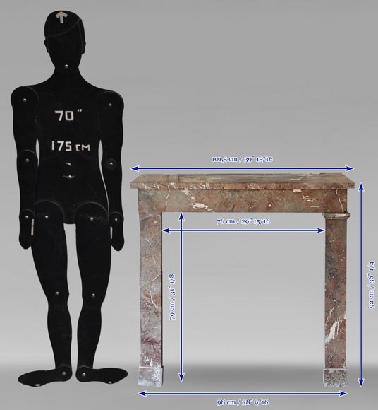 Louis XVI style mantel in Rouge du Nord marble Louis XVI style mantel in Rouge du Nord marble-9