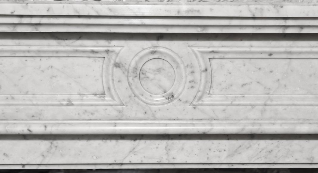 Louis XVI style Carrara marble fireplace with molded decoration Louis XVI style Carrara marble fireplace with molded decoration-1