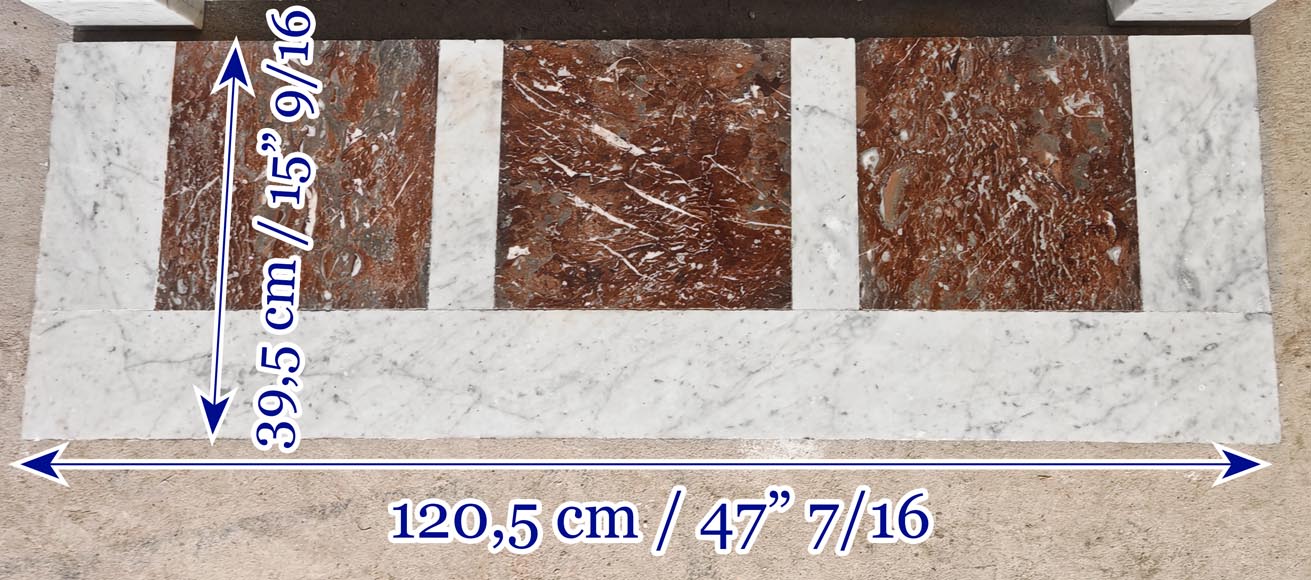 Louis XVI style Carrara marble fireplace with molded decoration Louis XVI style Carrara marble fireplace with molded decoration-8
