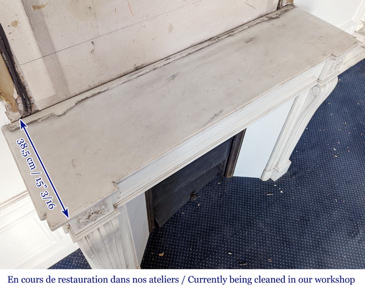 Louis XVI style mantel with moldings and curved console legs Louis XVI style mantel with moldings and curved console legs-9