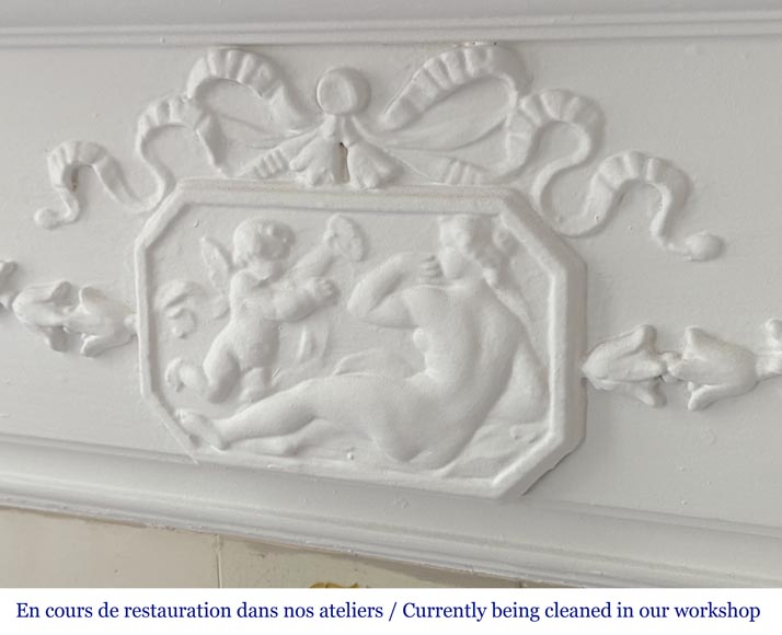 Louis XVI style wood mantel decorated with a mythological scene Louis XVI style wood mantel decorated with a mythological scene-9