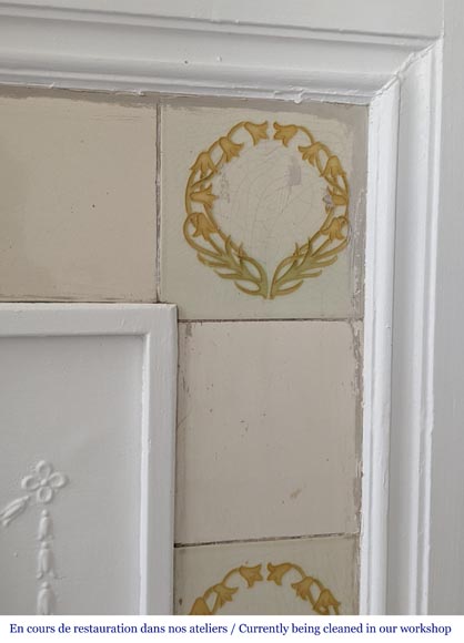 Louis XVI style wood mantel decorated with a mythological scene Louis XVI style wood mantel decorated with a mythological scene-10